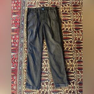 PAIGE Black/Gray Elastic Waist Denim Pants